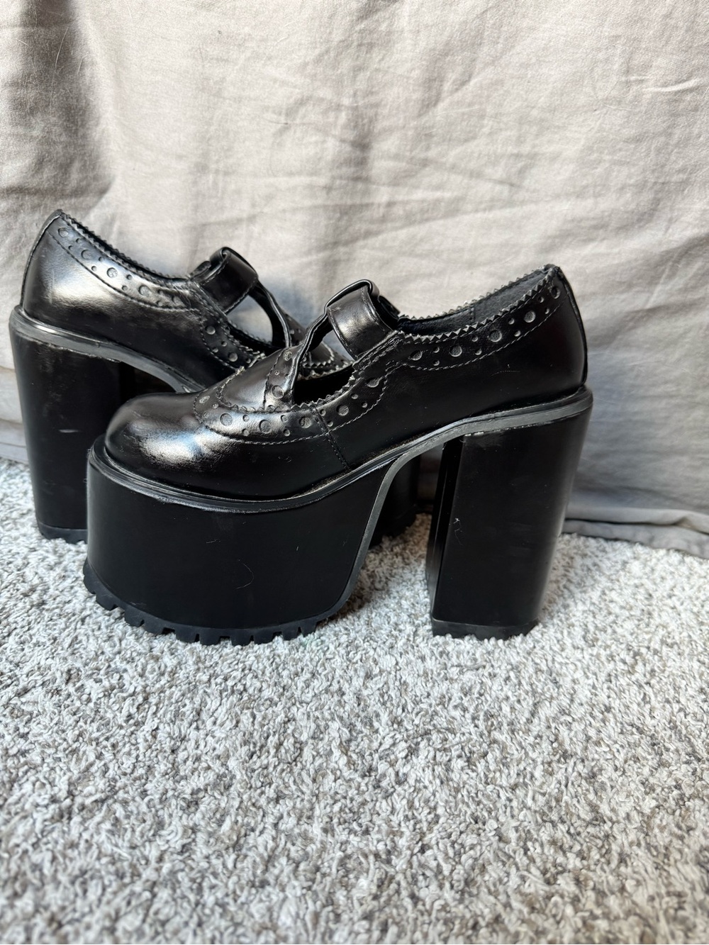 dELiA*s Black Platform Mary Jane Buckle Loafers - Picture 6 of 8